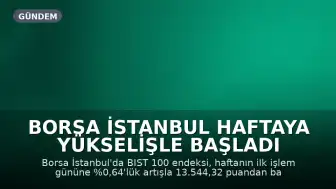 Borsa İstanbul Haftaya Yükselişle Başladı