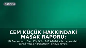 Cem Küçük Hakkındaki MASAK Raporu: Para Hareketliliği İncelendi