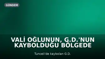 Vali Oğlunun, G.D.'nun Kaybolduğu Bölgede Gecelediğine Dair Yeni İddia