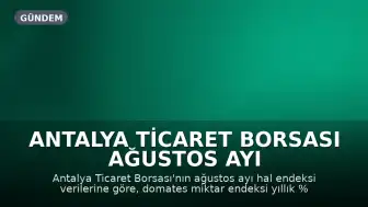Antalya Ticaret Borsası Ağustos Ayı Hal Endeksini Açıkladı: Domates Miktarı Düştü, Fiyatı Arttı