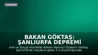 Bakan Göktaş: Şanlıurfa depremi sonrası 3 ile 10 milyon lira aktarıldı