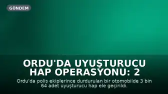 Ordu'da Uyuşturucu Hap Operasyonu: 2 Kişi Tutuklandı