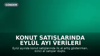 Konut Satışlarında Eylül Ayı Verileri Açıklandı: İlk El Yükseldi, İkinci El Düştü