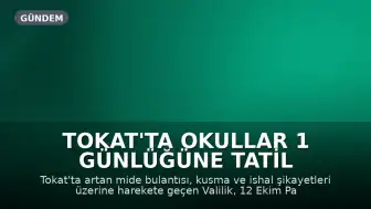 Tokat'ta Okullar 1 Günlüğüne Tatil Edildi: Sağlık Şikayetleri Nedeniyle Dezenfeksiyon Çalışması